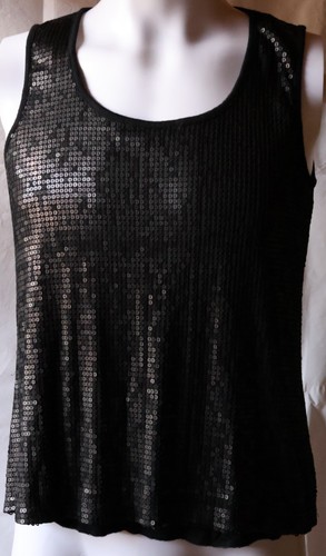 Top pailletten schwarz blue - top,