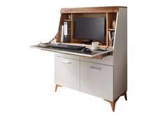 Sekretär SANTORIN in weiß / Eiche Altholz, Soft-Close, (BxHxT) 98x124x42 cm