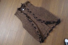 Weste Strick Braun Schwarz Gr