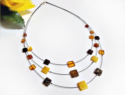 Bernstein kette silber 925 - bernstein,