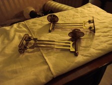 2 Antike Klavier Jugendstil Messing Leuchter Schöner Zustand H 11 Cm B 21 Cm L