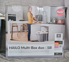 Hailo Einbau-Mülleimer Mülltrennung System 2x14L Volumen Abfallsammler Eimer NEU