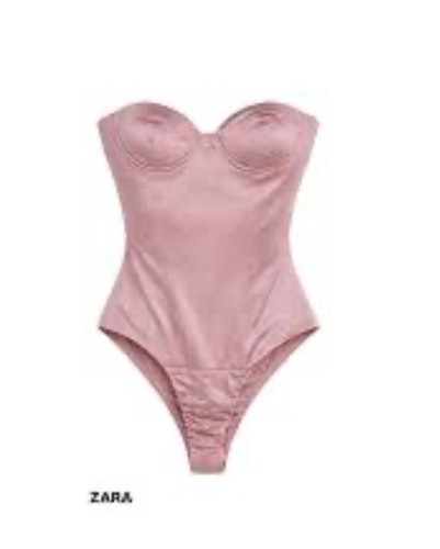 Pink satin bodysuit - pink,
