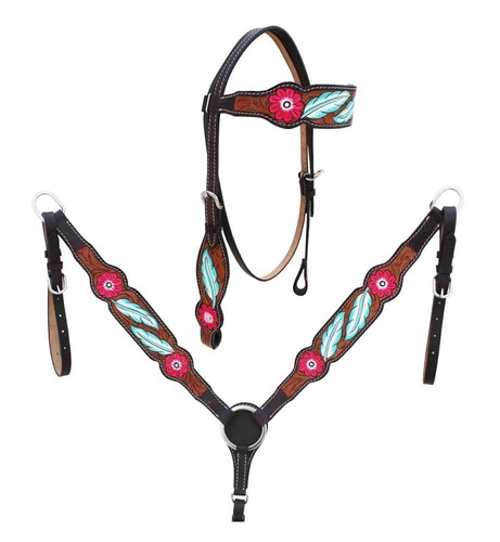 Western leder mit kopfstück - leder,