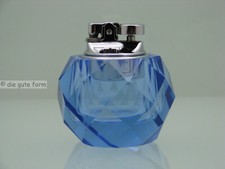 das besondere - -- TISCHFEUERZEUG blaues Kristallglas mit Facettenschliff -- -