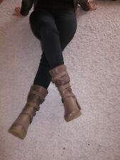 Sommerkind warm gefütterte High Heel Ankle Boots Stiefelette Grau Braun 40