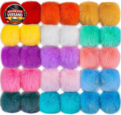 Bunten kunstfell pompons - kunstfell,