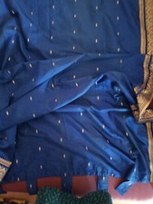 2️⃣Orientalische Vorhänge~Schlaufen~bestickt~110 cm x 220 cm~königsblau & gold 