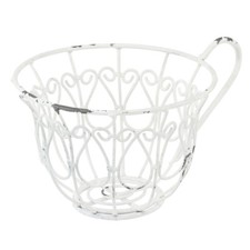 Shabby Chic Pflanztopf Metall Deko Tasse Weiß Ø15cm H11cm Vintage Look