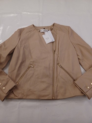 Mango damen jacke leder beige - jacke.,