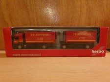 herpa 153133 Mercedes-Benz MB Axor HZ Abrollmulden-Hängerzug Feuerwehr