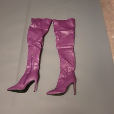 Sexy Overknee Stiefel Reißverschl. Stilettoabs. lila Gr. 41 -(100)