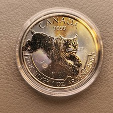 Kanada 2017 5 Dollars "Canadian Wildlife - Luchs Lynx" 1Oz Feinsilber 9999