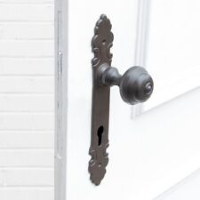 Türbeschlag mit Knauf für Haustüren,  Knauf - feststehend | PZ92 | Eisen braun