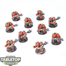 Chaos Dwarfs - 10 x Infernal Guard Fireglaives - gut bemalt