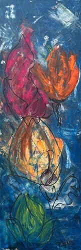 Abstrakt floral blau - blau, original