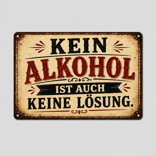 Blechschild kein alkohol ist - alkohol,
