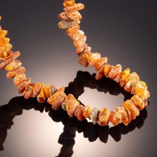 +++ Schöne  BERNSTEIN - KETTE NATUR ungeschliffen +++