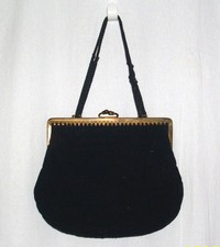 Kleine Tasche / Handtasche im Barock Style * schwarz * Vintage * samtartig