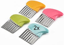2x Edelstahl Wellenmesser Pommes Kartoffel Gemüse Obst Messer Buntschneidemesser