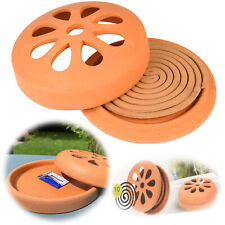 10x Räucher-Spirale Citronella Tontopf Schale Anti Mücken-Schutz Insektenschutz