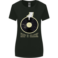 Vinyl Schallplatten Keep it Classic DJ Decks Damen breiter geschnittenes T-Shirt