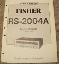 Service Manual FISHER RS-2004A Stereo Receiver