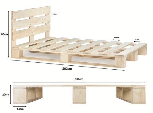 Palettenbett aus holz - palettenbett,
