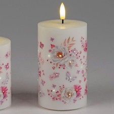 Led kerze rosendekor 12cm - rosendekor, h.