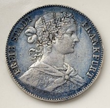 1 Taler Vereinstaler 1860 Freie Reichsstadt  Frankfurt  Silber AKS #8