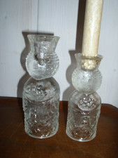 Rosenthal Björn Wiinblad 2 x Kerzenständer KING Kerzenhalter Glas 70er VINTAGE