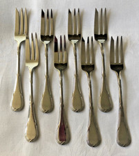 WMF 8 Kuchengabeln Kreuzband Cromargan