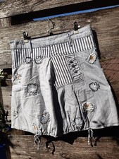 DESIGUAL Patchwork Hippie Boho Flower Power FESTIVAL Rock Glitzer maritim L 40