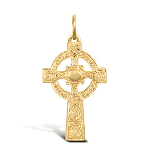 Kreuz anhänger gelbgold - kreuz,