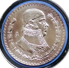 Mexico 1 Uno Peso Silber 1966