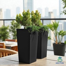 Blumentopf Hoch Eckig Rillen