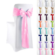 100 x Satin Stuhlschleife/Tischläufer Satinschleife, Stuhlhussen Schleife NEU