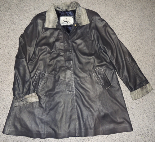 Damen lederjacke dunkelgrau - damen,