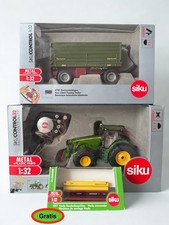 Siku 6881 John Deere 8345R + Zweiseitenkipper 6781 + Gratis Durchsämaschine 2277