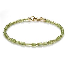 Peridot / Olivin Armband 925 Silber vergoldet Armkette Z111