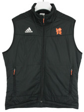 Adidas Weste Herren UK 42/44 Gefüttert Schwarz Logo Puffer Rv Taschen Hoch Hals