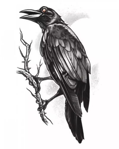 Gothic klebetattoo rabe - rabe, für