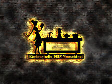LED Wandschild Küche Studio Bauherr Geschenkidee Bild Neon Logo Emblem