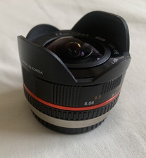 SAMYANG 7.5mm F3.5 FISH EYE ultra WIDE ANGLE umv MFT M43 mount KAMERA OBJEKTIV gebraucht