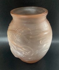 Art Deco Glas Vase Fische