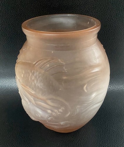 Art deco glas vase fische - glas,