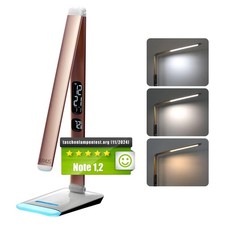 EAXUS® LED Schreibtischlampe Dimmbare Touchleuchte RGB Licht Kalender Temperatur