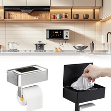 Toilettenpapierhalter ohne Bohren Edelstahl Box WC Klopapierhalter mit Ablage