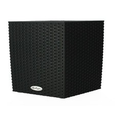 Lechuza Cube Cottage 30 graphitschwarz Würfel Flechtstruktur