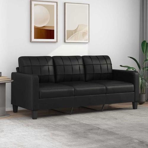 Sitzer sofa schwarz 180 cm - schwarz,